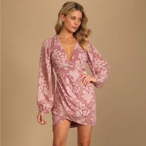 Lulu’s Shine Mauve Long Sleeve Mini Dress